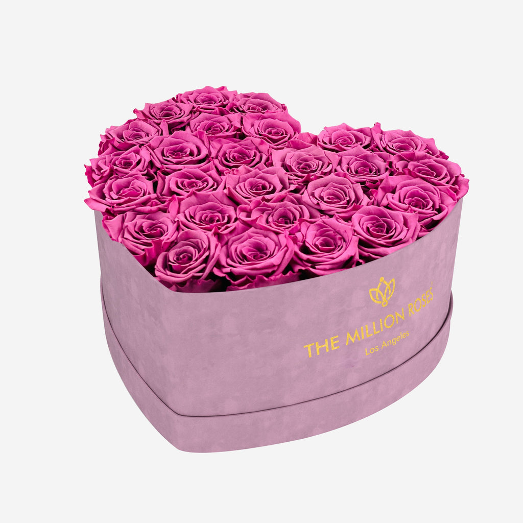 Heart Light Pink Suede Box | Orchid Roses