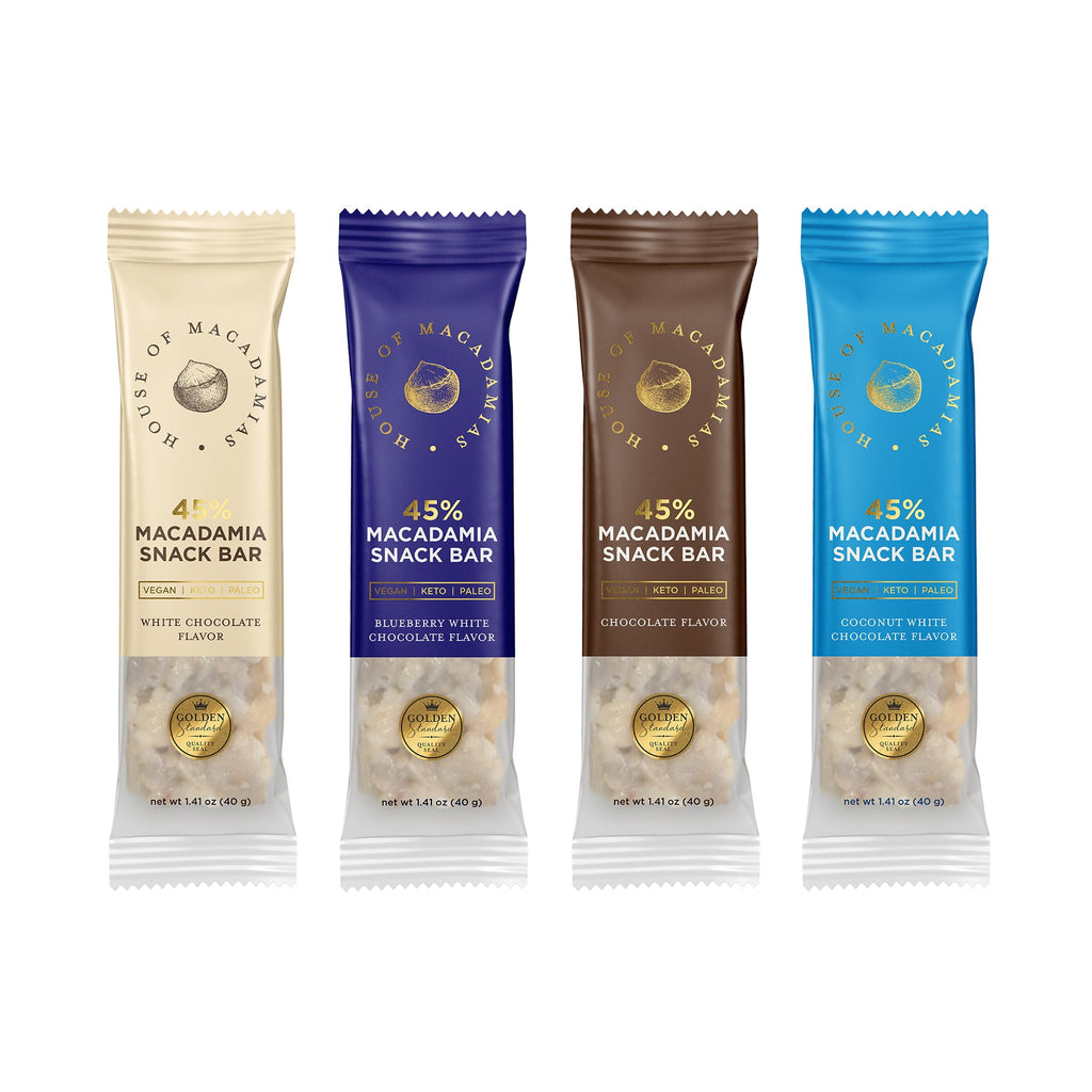 Macadamia Nut Snack Bar Variety Pack (4 Flavors, 12 Bars)