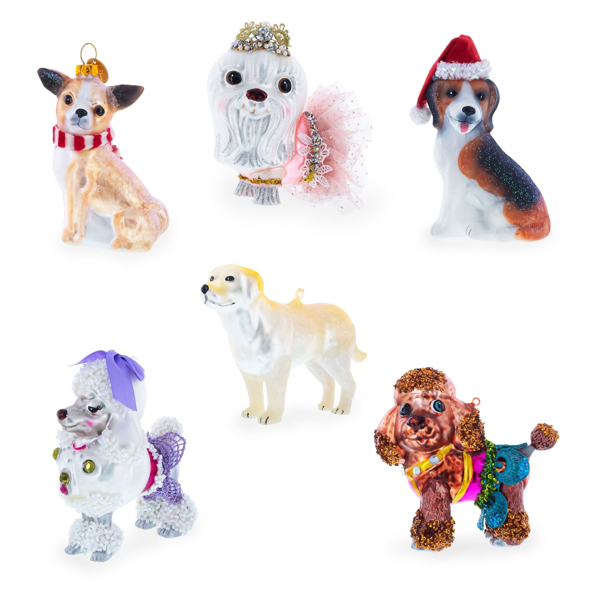 White Paw Glass Christmas Ornament