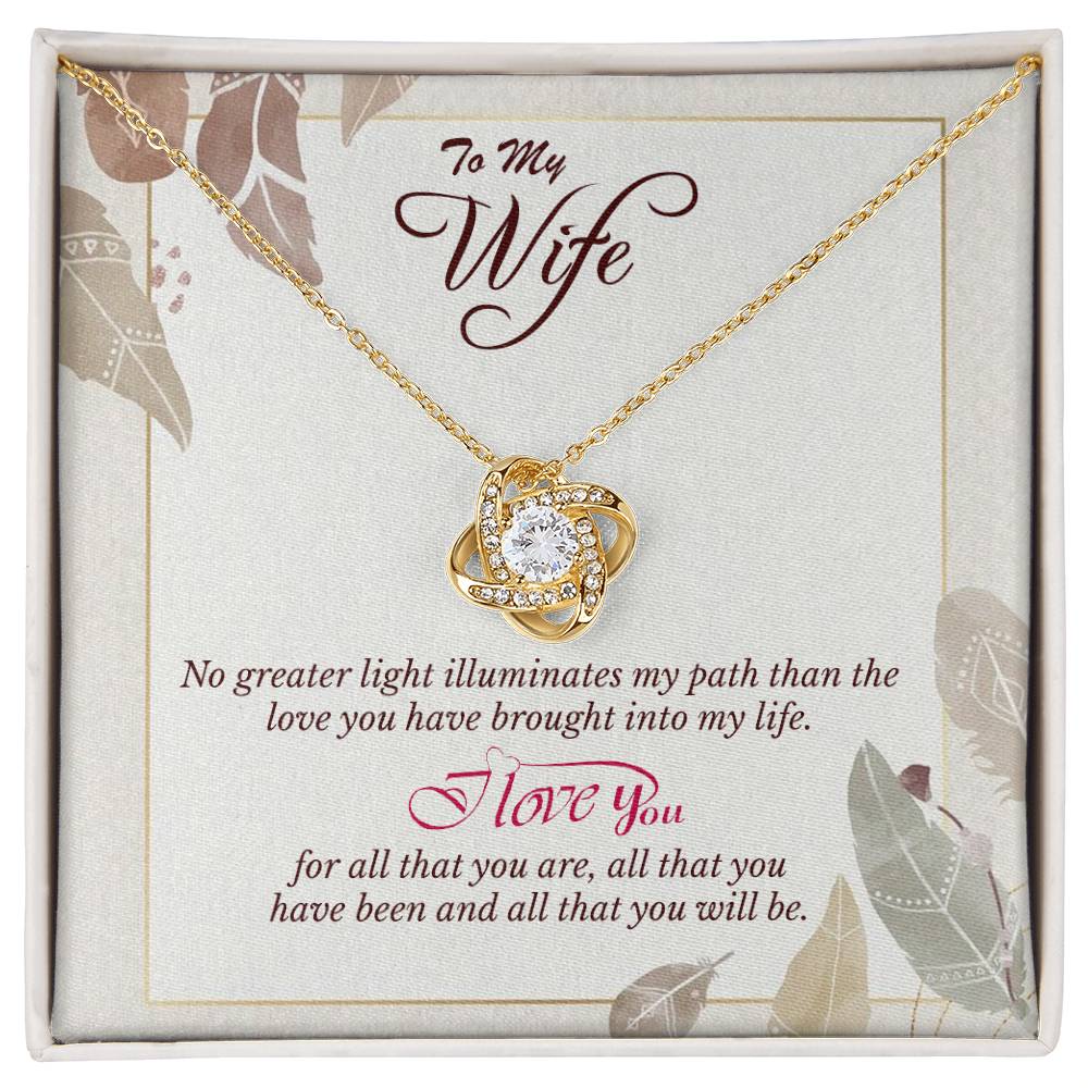 Love Knot Necklace to Wife - Anniversary, Birthday Gift for Wife, the Best Way to Express Love With a Heart Touching Message Card,