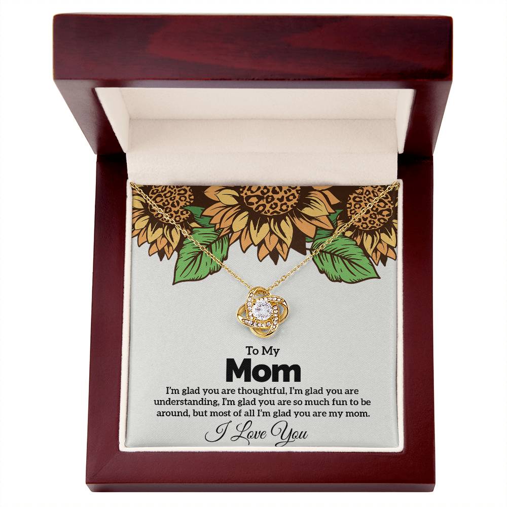 Gift for Mom, Mother Necklace, to My Mother, Mom I Love You, Mother's Birthday, Best Mom Gift Message Card With Sunflowers