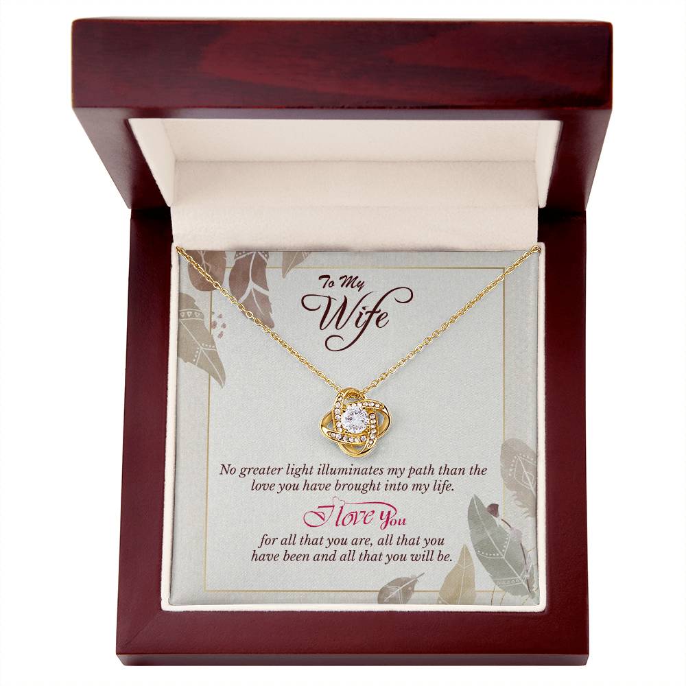 Love Knot Necklace to Wife - Anniversary, Birthday Gift for Wife, the Best Way to Express Love With a Heart Touching Message Card,