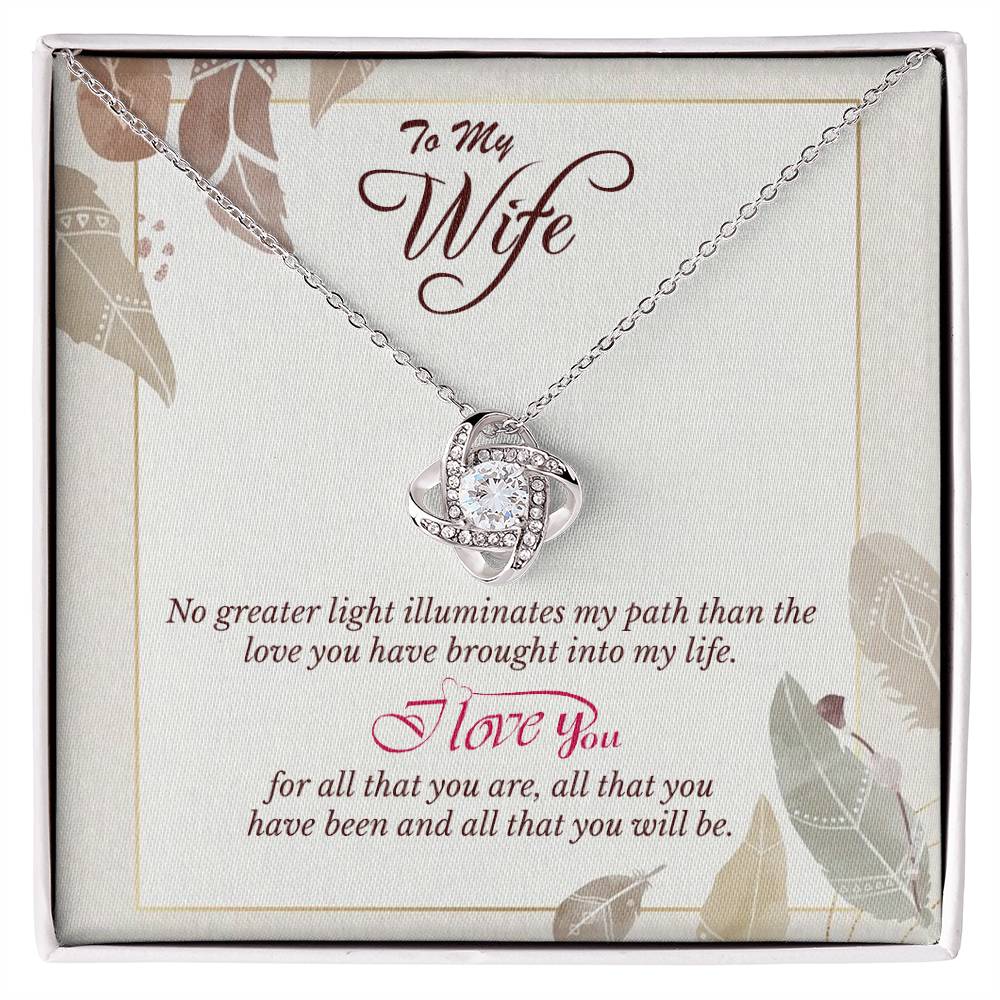 Love Knot Necklace to Wife - Anniversary, Birthday Gift for Wife, the Best Way to Express Love With a Heart Touching Message Card,