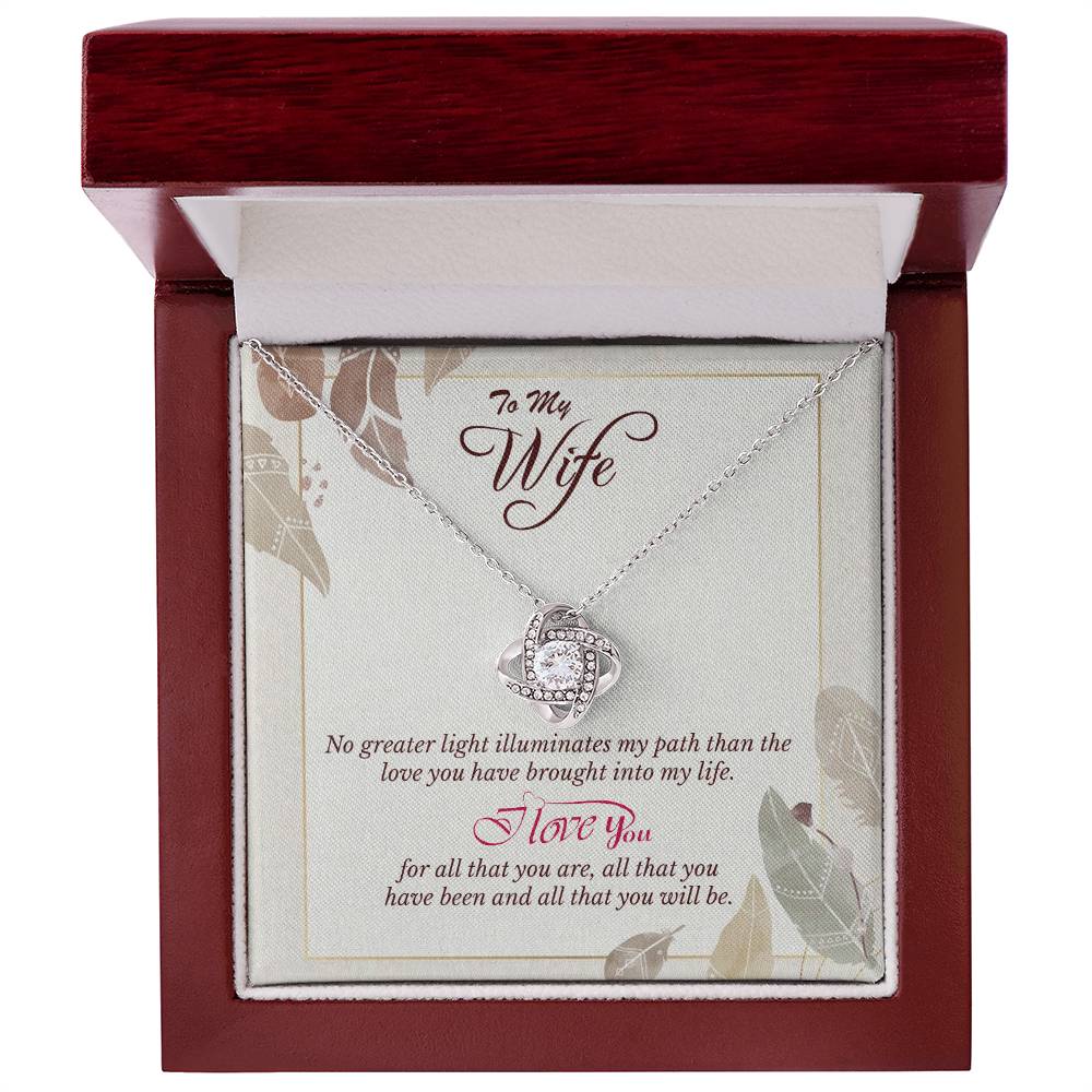 Love Knot Necklace to Wife - Anniversary, Birthday Gift for Wife, the Best Way to Express Love With a Heart Touching Message Card,