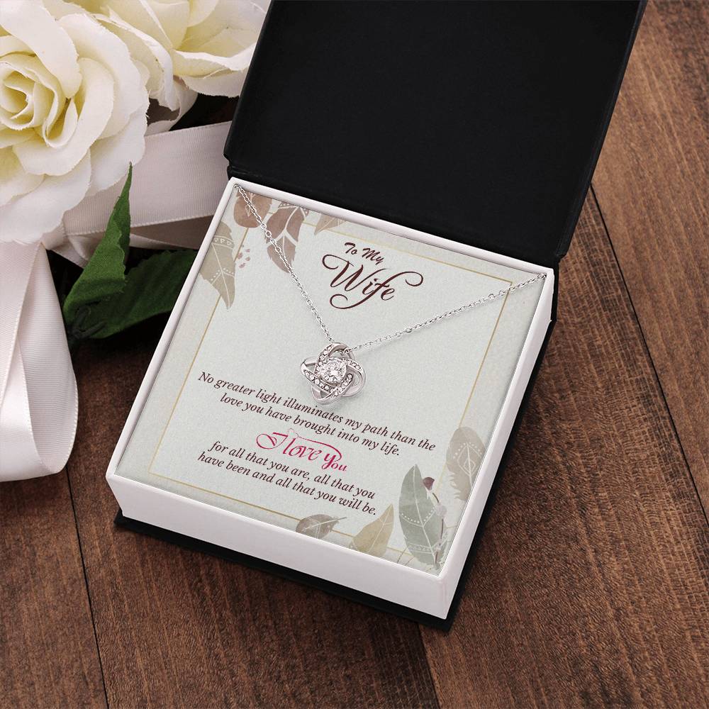 Love Knot Necklace to Wife - Anniversary, Birthday Gift for Wife, the Best Way to Express Love With a Heart Touching Message Card,