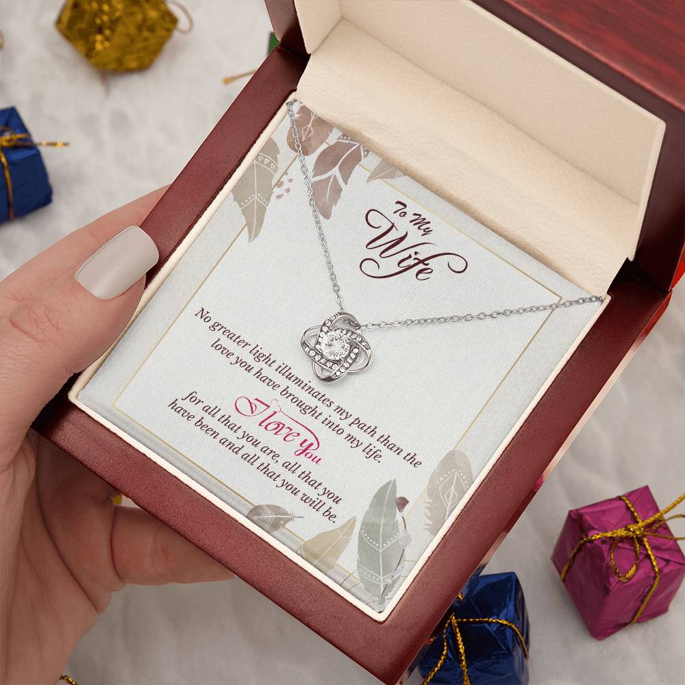 Love Knot Necklace to Wife - Anniversary, Birthday Gift for Wife, the Best Way to Express Love With a Heart Touching Message Card,