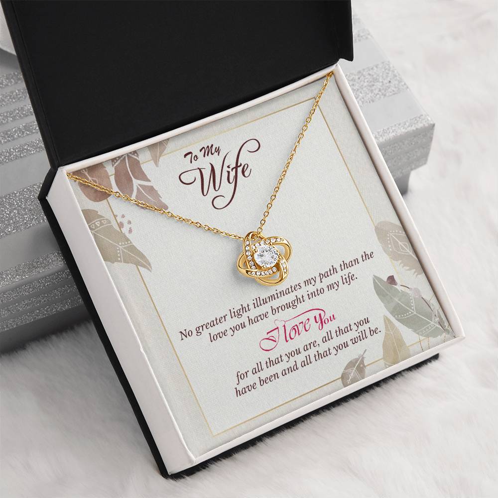 Love Knot Necklace to Wife - Anniversary, Birthday Gift for Wife, the Best Way to Express Love With a Heart Touching Message Card,