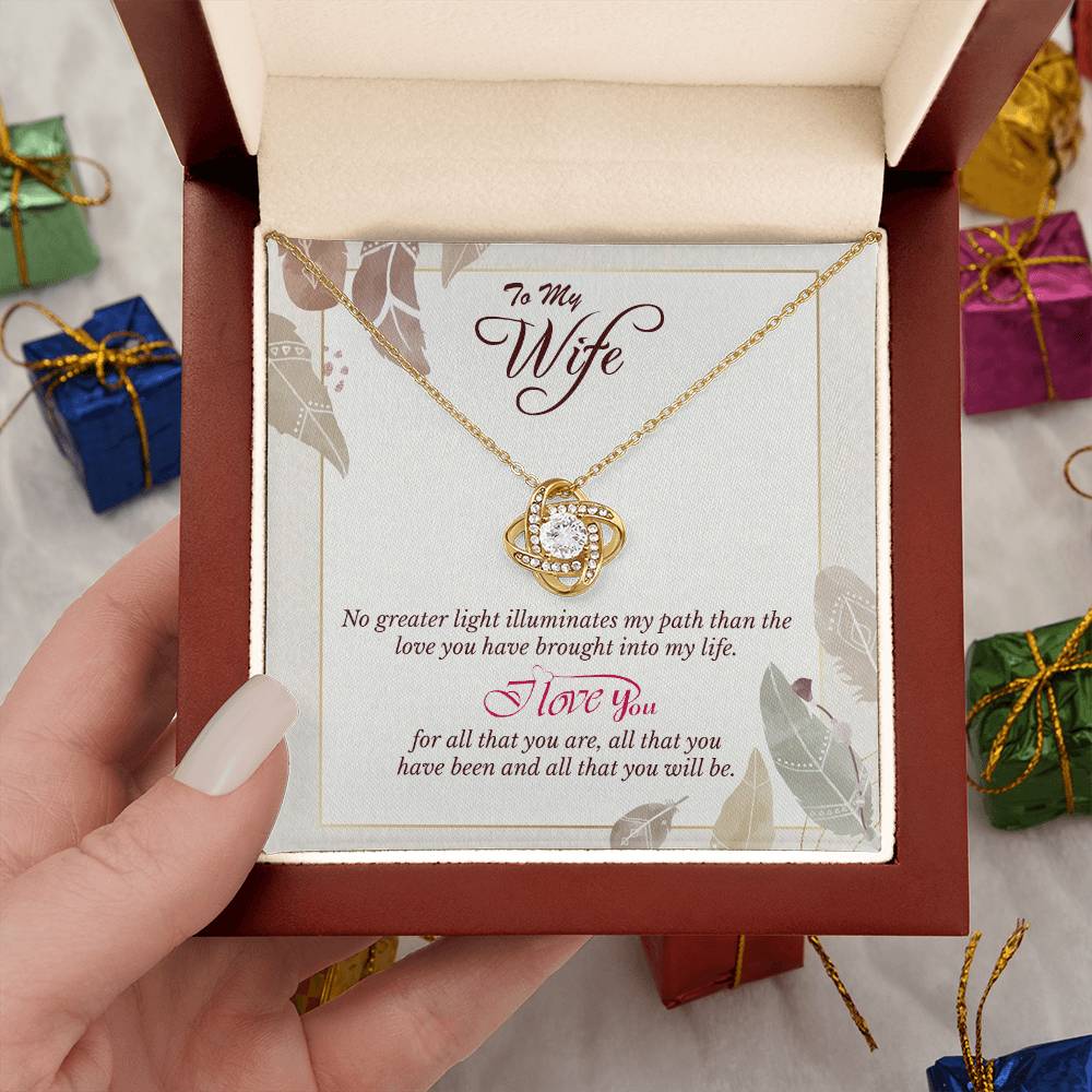 Love Knot Necklace to Wife - Anniversary, Birthday Gift for Wife, the Best Way to Express Love With a Heart Touching Message Card,