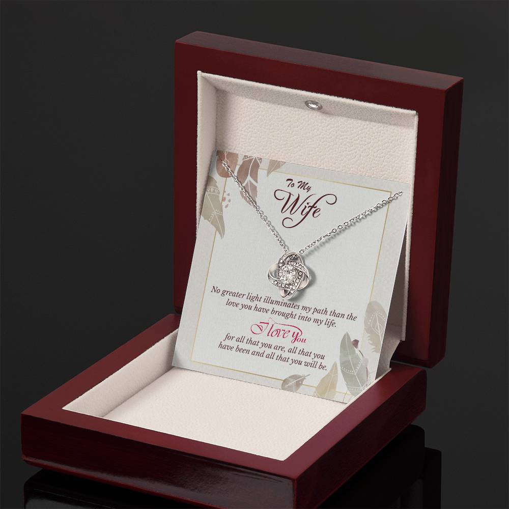 Love Knot Necklace to Wife - Anniversary, Birthday Gift for Wife, the Best Way to Express Love With a Heart Touching Message Card,
