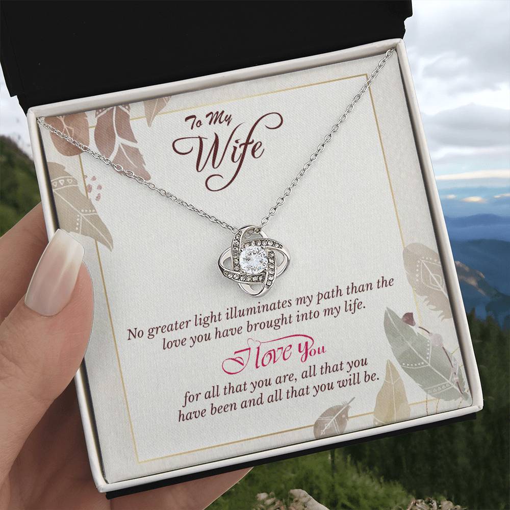 Love Knot Necklace to Wife - Anniversary, Birthday Gift for Wife, the Best Way to Express Love With a Heart Touching Message Card,